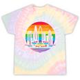 Retro Lgbt Rainbow Charlotte Skyline Lesbian Gay Pride Tie-Dye T-shirts Rainbow Tie-Dye