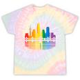Retro Oakland Skyline Rainbow Lgbt Lesbian Gay Pride Tie-Dye T-shirts Rainbow Tie-Dye