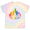 Retro Pittsburgh Skyline Rainbow Lgbt Lesbian Gay Pride Tie-Dye T-shirts Rainbow Tie-Dye