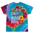 Junenth Equality Is Greater Than Division Afro Women Tie-Dye T-shirts Festival Tie-Dye