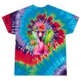 Pink Flamingo Party Tropical Bird With Sunglasses Vacation Tie-Dye T-shirts Festival Tie-Dye