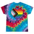 Progress Pride Flag Vintage Rainbow Heart Love Lgbt Pocket Tie-Dye T-shirts Festival Tie-Dye