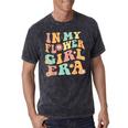 In My Flower Girl Era Retro Groovy Flower Girl Cute Mineral Wash Tshirts Mineral Black