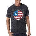 Happy 4Th Of July Groovy Smile Face Red White Blue Usa Flag Mineral Wash Tshirts Mineral Black