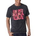 In My Nina Era Lover Groovy Retro Mom Mother's Day Mineral Wash Tshirts Mineral Black
