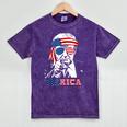 'Merica Trump 4Th Of July Us American Flag Women Mineral Wash Tshirts Mineral Purple
