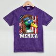 Merica Usa American Flag Patriotic 4Th Of July Duck Hunting Mineral Wash Tshirts Mineral Purple