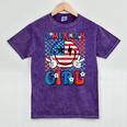 Retro Groovy Fourth 4Th Of July Smile American Girl Mineral Wash Tshirts Mineral Purple