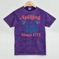 Spilling The Tea Since 1773 Vintage Us History Teacher Mineral Wash Tshirts Mineral Purple
