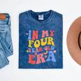 Groovy In My Four Year Old Era 4Th Birthday 4 Years Old Kid Mineral Wash Tshirts Mineral Navy