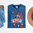 Retro Groovy Fourth 4Th Of July Smile American Girl Mineral Wash Tshirts Mineral Navy