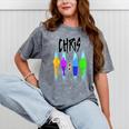 Chris Name For Chris Personalized For Women Mineral Wash Tshirts Mineral Gray