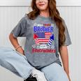 4Th Of July Will Trade Brother For Firecrackers Girls Mineral Wash Tshirts Mineral Gray