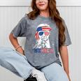 'Merica Trump 4Th Of July Us American Flag Women Mineral Wash Tshirts Mineral Gray