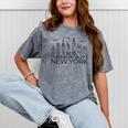 New York City Skyline Statue Of Liberty New York Nyc Women Mineral Wash Tshirts Mineral Gray