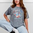 Red White Blue Peds Crew 4Th Of July Pediatric Nurse Coffee Mineral Wash Tshirts Mineral Gray
