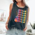 Girl Retro Taylor First Name Personalized Groovy 80'S Pink Comfort Colors Tank Top Pepper