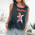 Nadine Name Personalized Birthday Dabbing Unicorn Queen Comfort Colors Tank Top Pepper