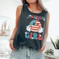 Retro American Girl 4Th Of July Smile Checkered Girls Comfort Colors Tank Top Pepper