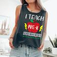 I Teach Pre-K Superheroes Back To School Teacher Day Comfort Colors Tank Top Pepper