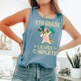 5Th Grade Level Complete Gamer 2024 Graduation Unicorn Dab Comfort Colors Tank Top Blue Jean