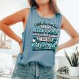 Bravery In My Mom Cervical Cancer Awareness Ribbon Comfort Colors Tank Top Blue Jean