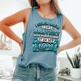 Bravery In My Mom Ovarian Cancer Awareness Ribbon Comfort Colors Tank Top Blue Jean