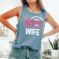 Breast Cancer Bravery Wife Breast Cancer Awareness Husband Comfort Colors Tank Top Blue Jean