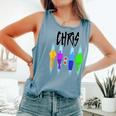 Chris Name For Chris Personalized For Women Comfort Colors Tank Top Blue Jean