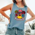 Firequacker 4Th Of July Rubber Duck Usa Flag Comfort Colors Tank Top Blue Jean