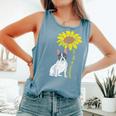 French Bulldog Sunflower Sunshine Frenchie Dog Women Comfort Colors Tank Top Blue Jean