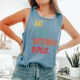 Butterfly Watching Eat Sleep Butterfly Watching Comfort Colors Tank Top Blue Jean