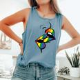 Gay Rainbow Lips Kissing Lgbt Flag Pride Month Women Comfort Colors Tank Top Blue Jean