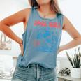 Girl Reading Book Summer Beach Vacation For Book Lover Comfort Colors Tank Top Blue Jean