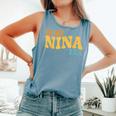 In My Nina Era Groovy Tie Dye Comfort Colors Tank Top Blue Jean