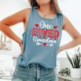 One Loved Grandma Hearts Valentine's Day Comfort Colors Tank Top Blue Jean