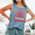 One Loved Grandma Rainbow Cute Valentine Day Comfort Colors Tank Top Blue Jean