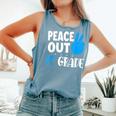 Peace Out 12Th Grade Graduation Last Day School Student Bday Comfort Colors Tank Top Blue Jean