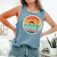 Pole Vault Mom Sunset Distressed Worn Look Pole Vaulting Comfort Colors Tank Top Blue Jean