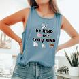 Vegan Be Kind To Every Kind Animals Veganism Comfort Colors Tank Top Blue Jean