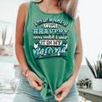 Bravery In My Mom Cervical Cancer Awareness Ribbon Comfort Colors Tank Top Light Green