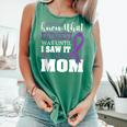 Bravery Mom Pancreas Cancer Awareness Ribbon Comfort Colors Tank Top Light Green