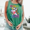 Class Of 2041 Girls Dabbing Unicorn Grow With Me Comfort Colors Tank Top Light Green