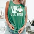 Fight Me U Lil Bitch Strong Goose Duck Gym Workout Fitness Comfort Colors Tank Top Light Green