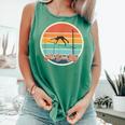 Pole Vault Mom Sunset Distressed Worn Look Pole Vaulting Comfort Colors Tank Top Light Green