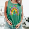 Teacher Of Tiny Superheroes Pre-K Kindergarten Rainbow Comfort Colors Tank Top Light Green