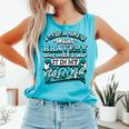 Bravery In My Mom Cervical Cancer Awareness Ribbon Comfort Colors Tank Top Lagoon