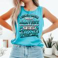 Bravery In My Mom Ovarian Cancer Awareness Ribbon Comfort Colors Tank Top Lagoon
