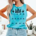 Class Of 2037 Grow With Me Handprint Pre-K 12Th Grade Comfort Colors Tank Top Lagoon