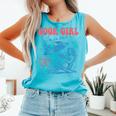 Girl Reading Book Summer Beach Vacation For Book Lover Comfort Colors Tank Top Lagoon